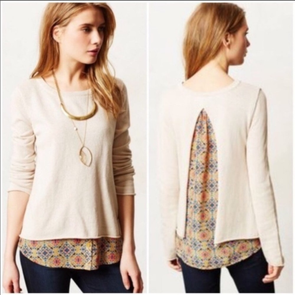 Anthropologie Yellow Bird Brynn Layered Pullover